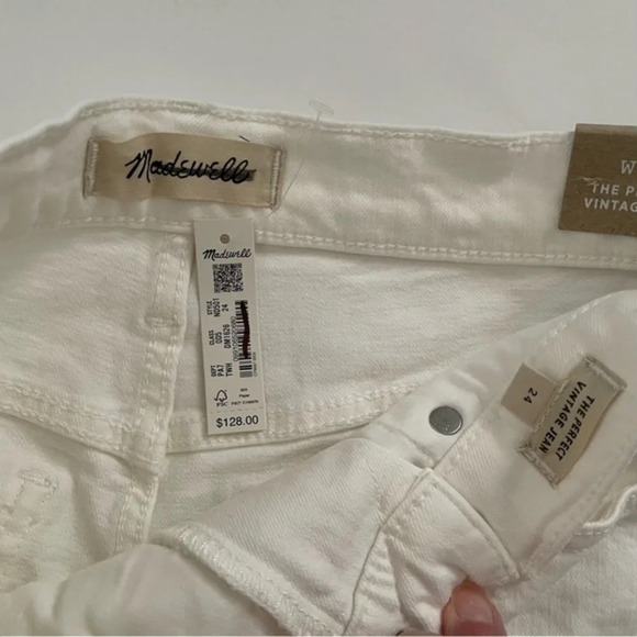 New Madewell The High Rise Perfect Vintage Jean Tile White 24 - Picture 7 of 12